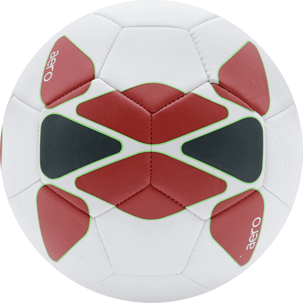 Balón de fútbol marca Umbro, 32 paneles, blanco, con formas planas en el balón, tamaño 5. Modelo Aero.