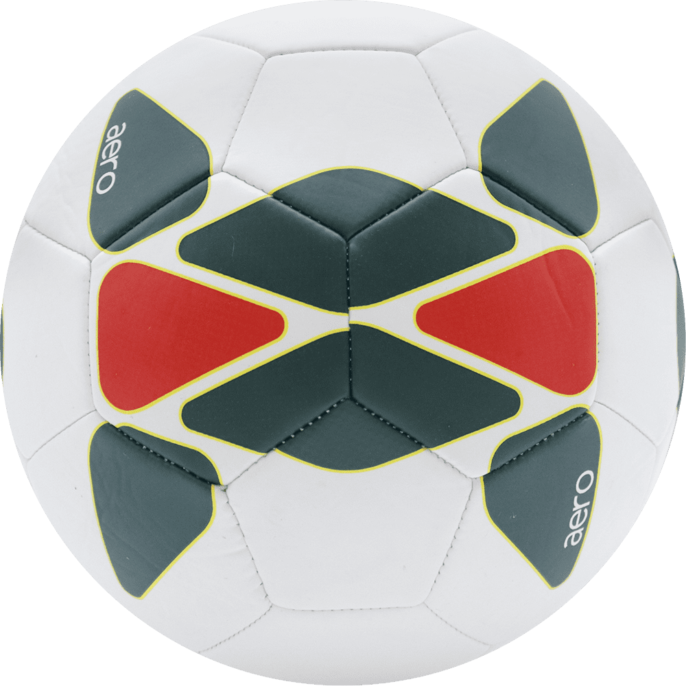 Balón de fútbol marca Umbro, 32 paneles, blanco, con formas planas en el balón, tamaño 5. Modelo Aero.