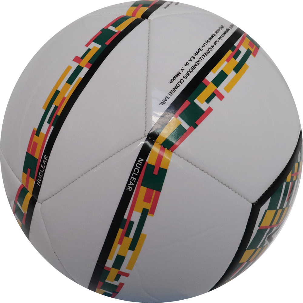 Balón de fútbol marca Umbro, 12 Paneles, amarillo neón, con detalles de colores, tamaño 4.